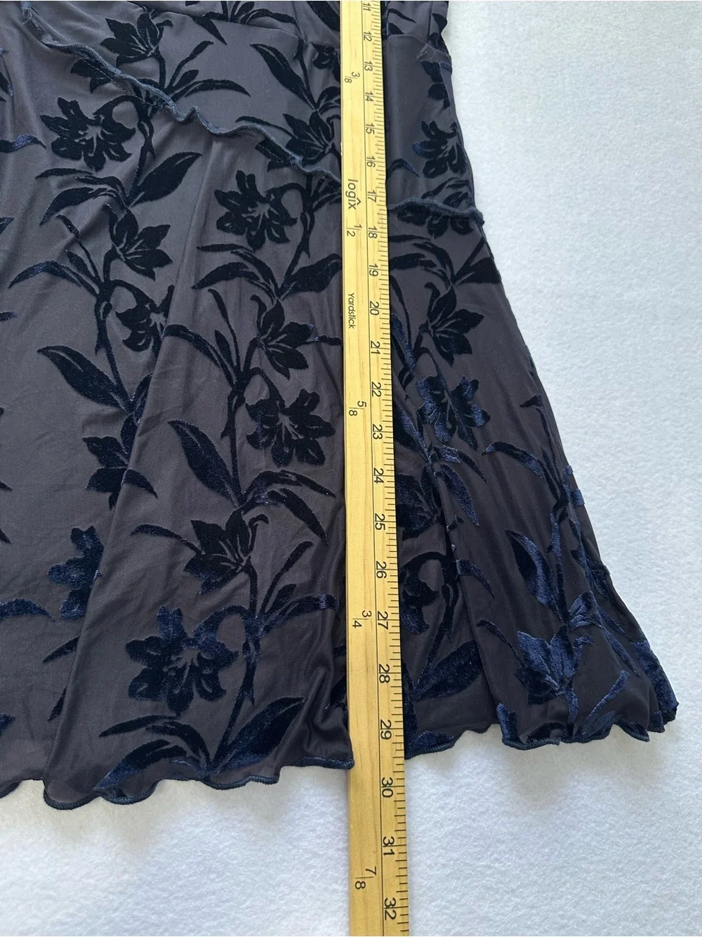 Cider Floral Velvet Burnout Lace Trim Slip Dress Dark Romantic Whimsigoth XXS